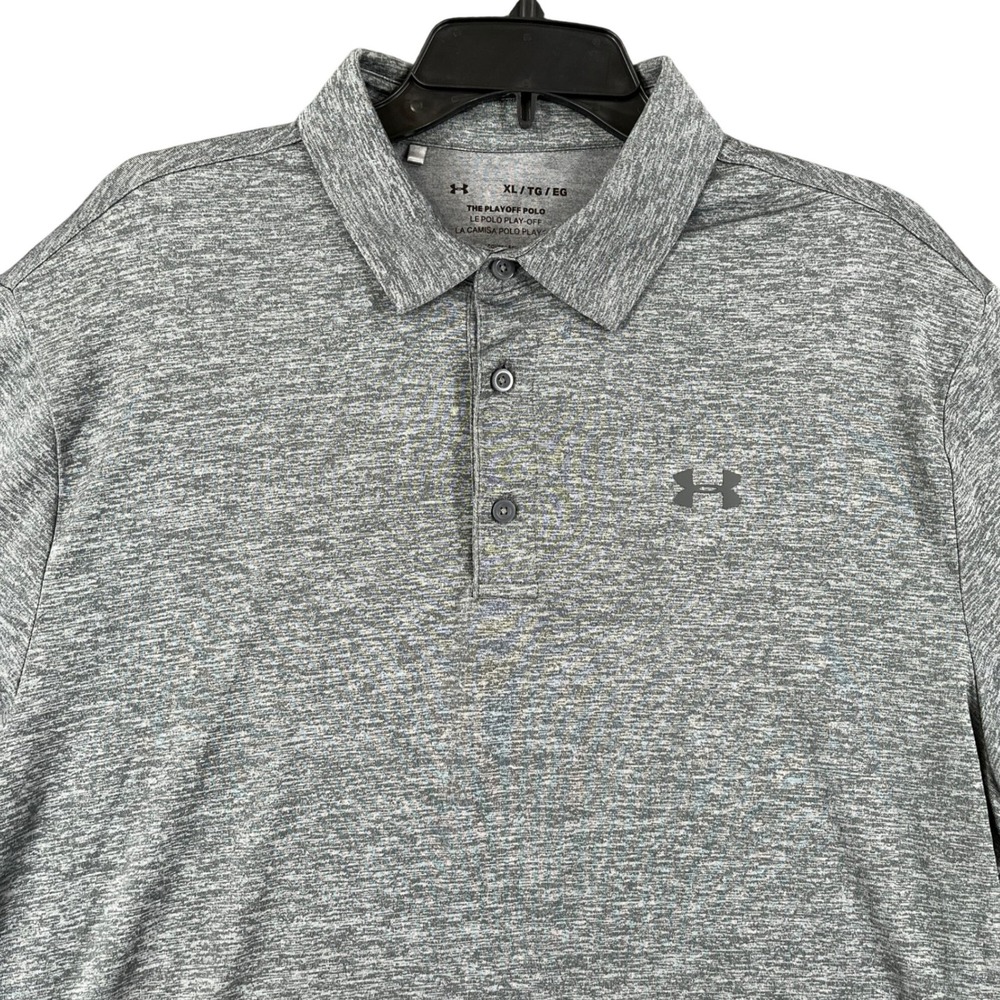 Under Armour Playoff Polo Mens XL Gray Short Sleeve Loose Performance Golf Shirt